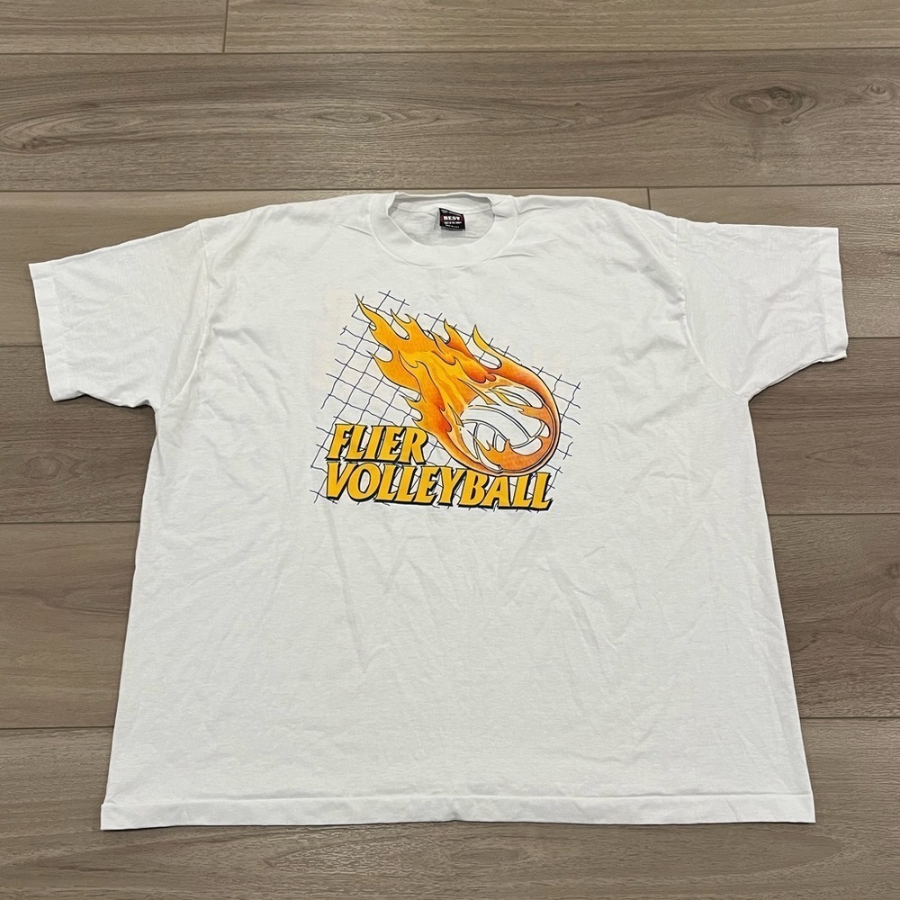 Vintage Flier Volleyball Sports Shirt XXXL White Single Stitch 90s
